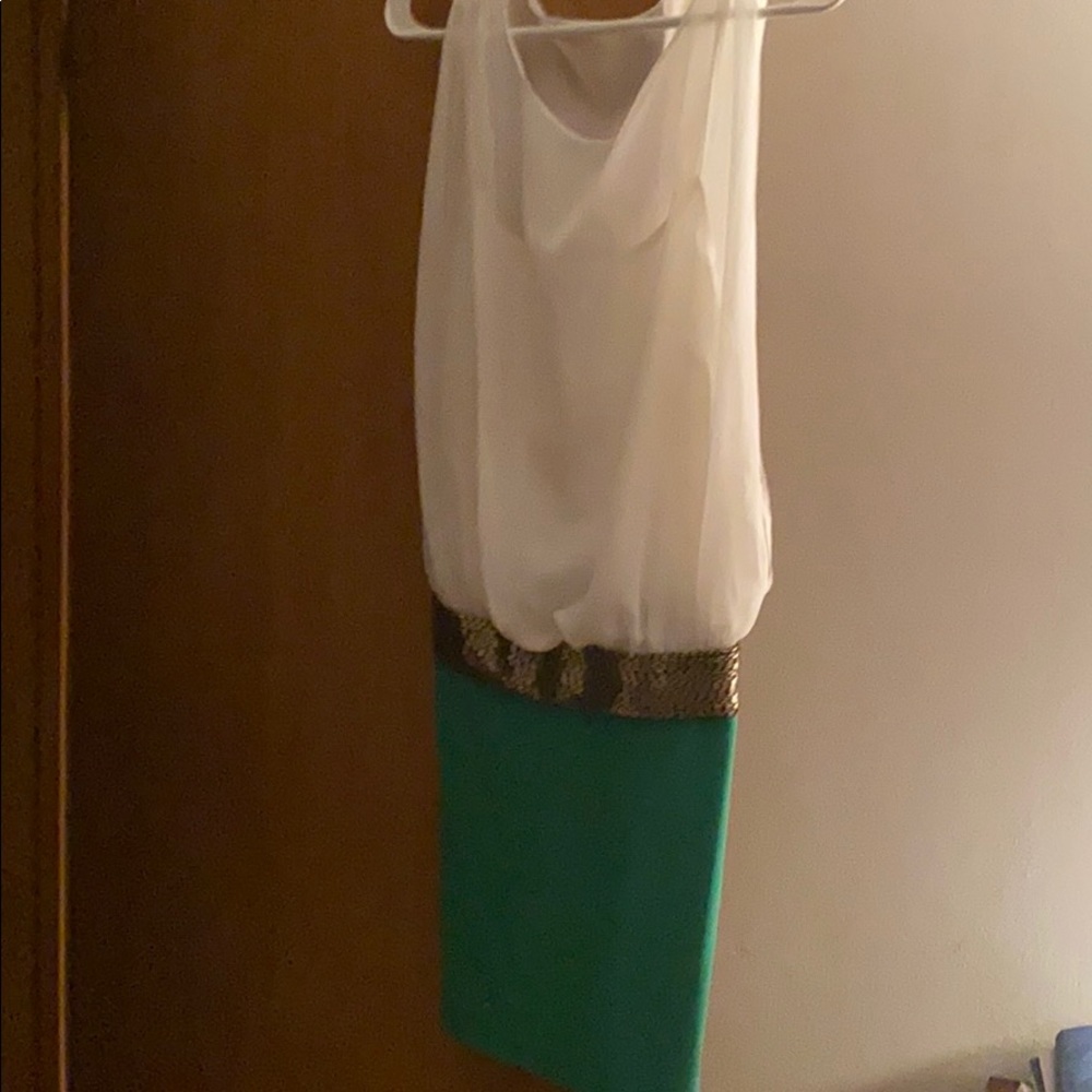 White and Green Dress